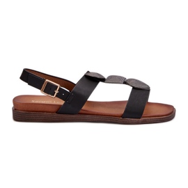 Women's Flat Sandals With Decorations Sergio Leone SK072H Black Women's Flat Sandals With Decorations Sergio Leone SK072H Black
