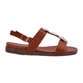 Women's Flat Sandals With Decorations Sergio Leone SK072H Brown Women's Flat Sandals With Decorations Sergio Leone SK072H Brown