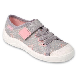 Befado children's slippers 351X031 gray and pink silver Befado children's slippers 351X031 gray and pink silver