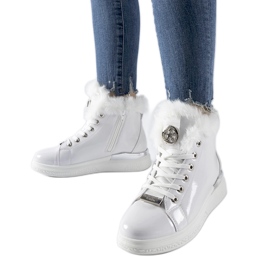 White patent sneakers with fur from Fiemme