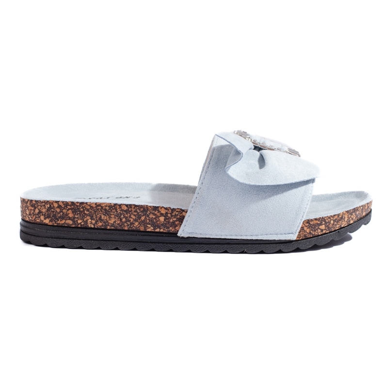 Blue flip-flops with cork soles