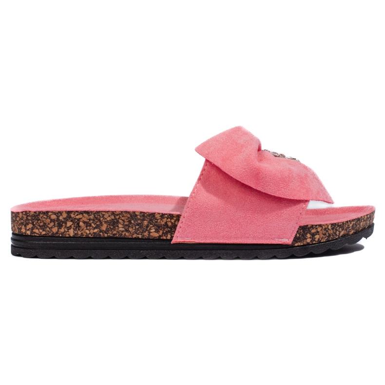 Pink flip-flops with a cork sole