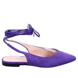 Dentoni Purple lace-up ballet flats violet