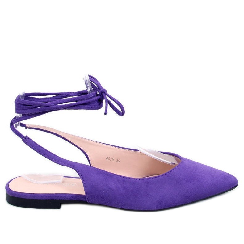 Dentoni Purple lace-up ballet flats violet