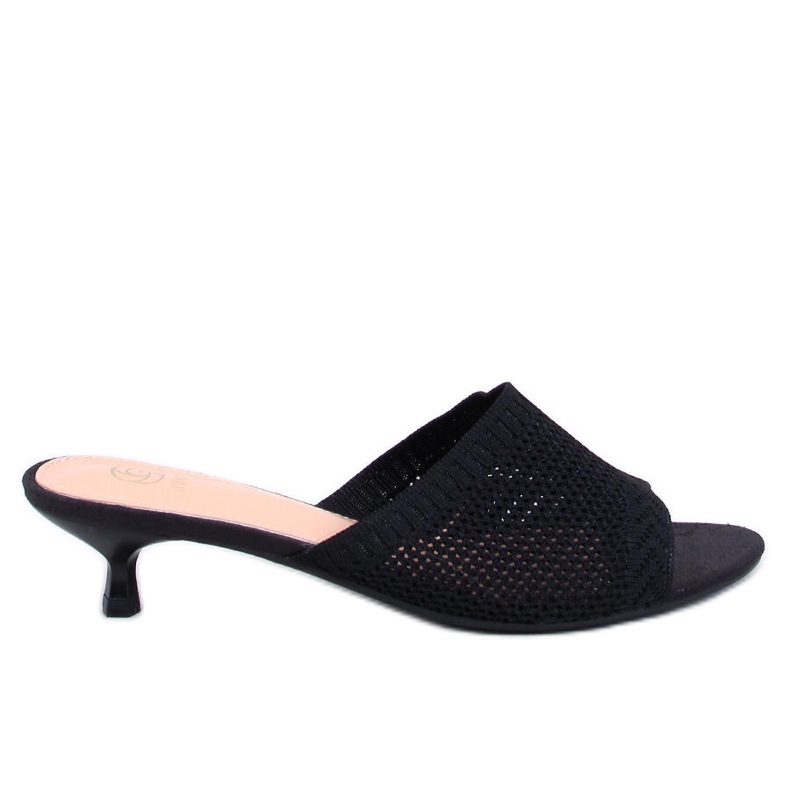 Bertini Black openwork duck flip flops