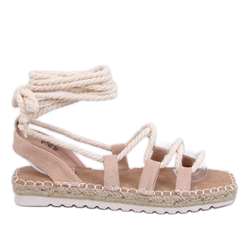 Zakaris Apricot lace-up espadrille sandals beige