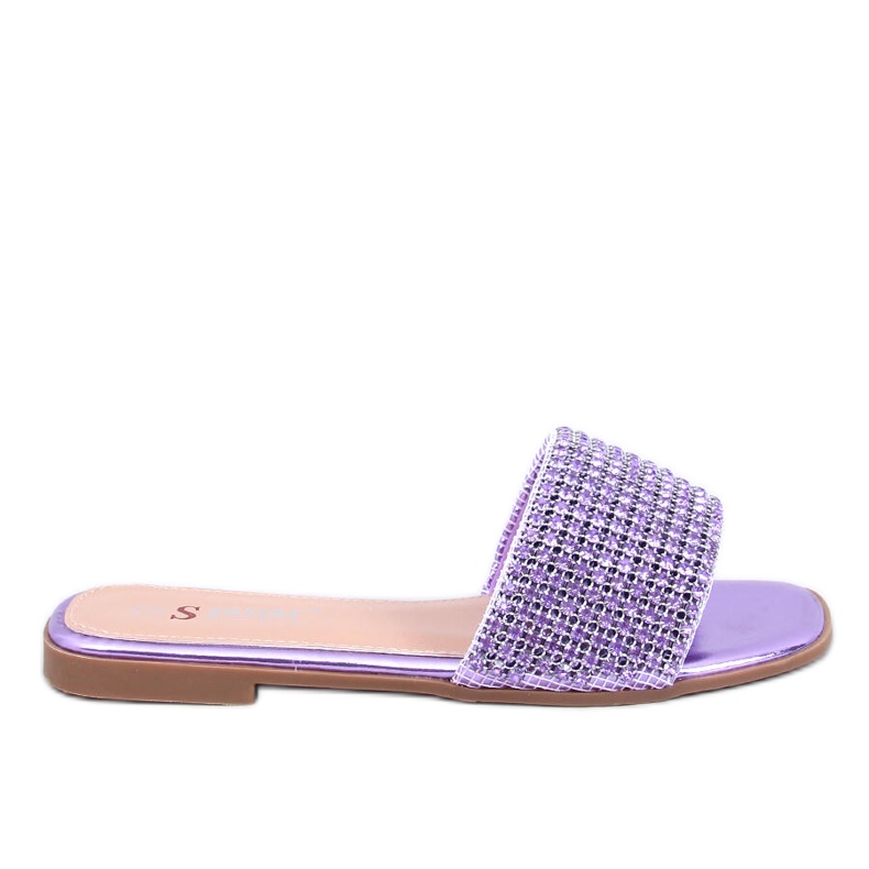 Yanni Purple rhinestone flip-flops violet