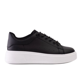 Black sneakers with eye-catching Asmait decoration Black sneakers with eye-catching Asmait decoration