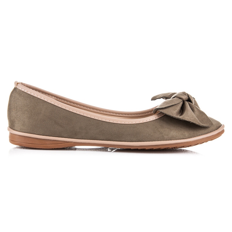 Ideal Shoes Suede ballerinas green