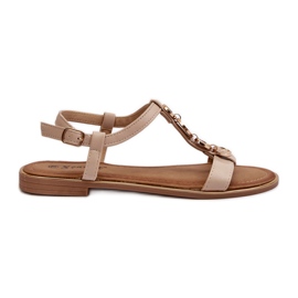 Women's Flat Sandals With Beige Decorations Muridia Women's Flat Sandals With Beige Decorations Muridia