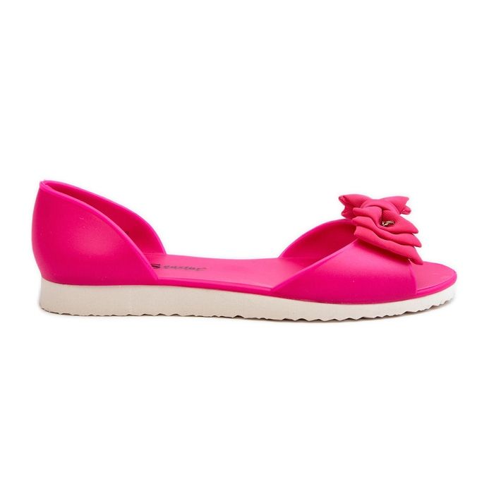 Women's Rubber Ballet Flats With Bow Fuchsia Georia pink