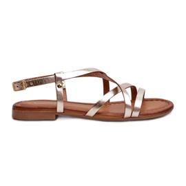 Flat Leather Women's Sandals Maciejka 06635-25 Gold golden Flat Leather Women's Sandals Maciejka 06635-25 Gold golden