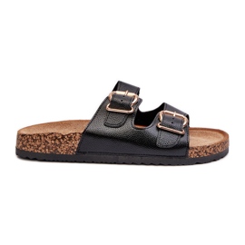 Black Fronila Women's Flip-Flops With Buckles Black Fronila Women's Flip-Flops With Buckles