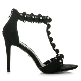 Ideal Shoes Elegant high-heeled sandals black Ideal Shoes Elegant high-heeled sandals black