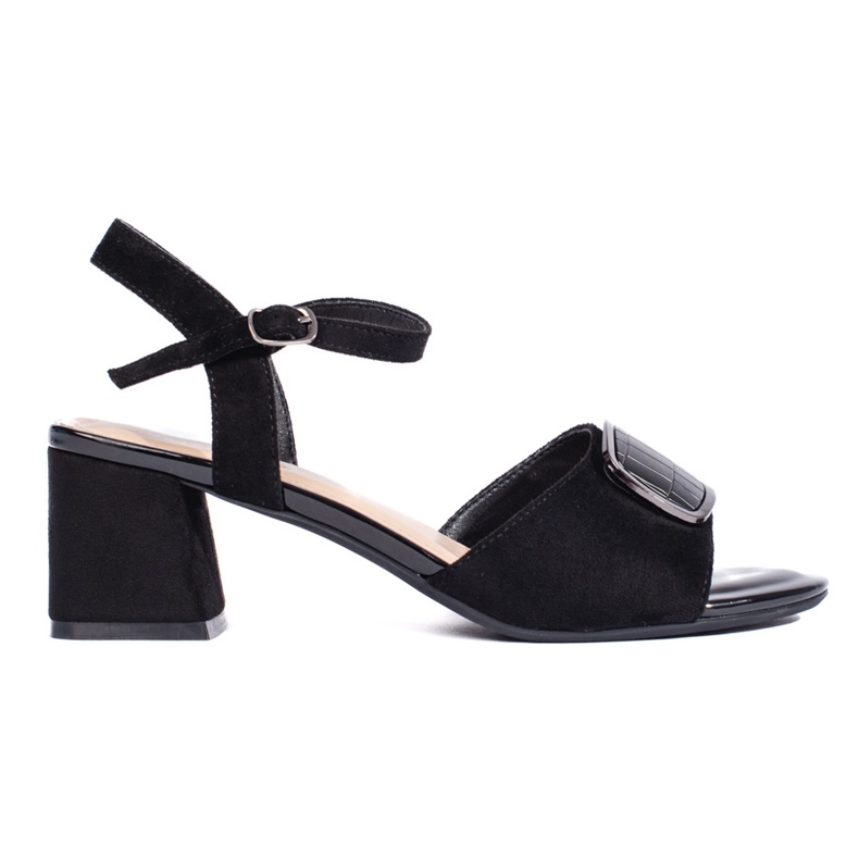 Black elegant high-heeled sandals by Sergio Leone Black elegant high-heeled sandals by Sergio Leone