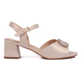 Cream women's sandals by Sergio Leone beige