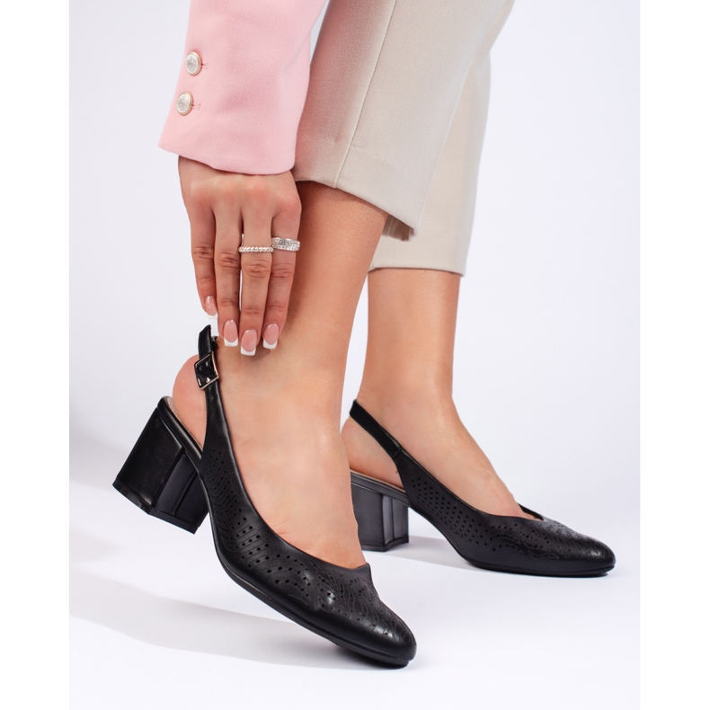 Openwork black high-heeled pumps by Sergio Leone Openwork black high-heeled pumps by Sergio Leone
