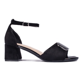 Black high-heeled sandals by Sergio Leone Black high-heeled sandals by Sergio Leone