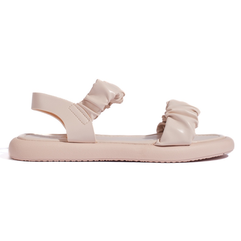 Beige comfortable women's slip-on sandals