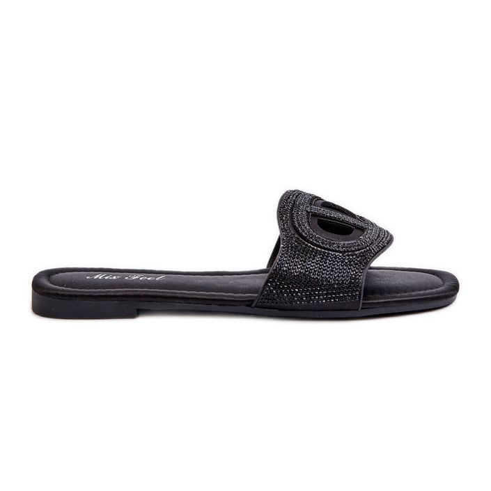 Black Dimrose Women's Flat Heel Flip-Flops