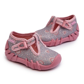 Comfortable Children's Slippers BEFADO 110N490 Gray and Pink Comfortable Children's Slippers BEFADO 110N490 Gray and Pink