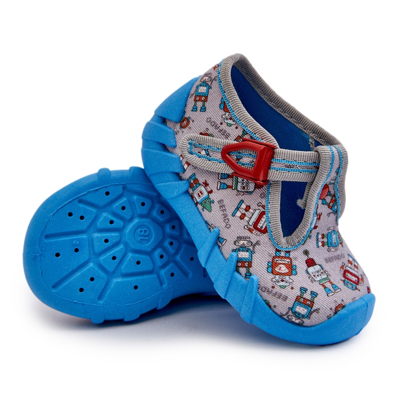 Comfortable Children's Slippers BEFADO 110N483 Blue-Grey