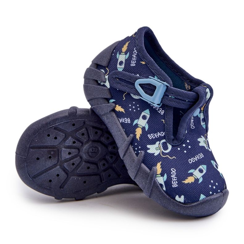 Comfortable Children's Slippers BEFADO 110N482 Navy Blue
