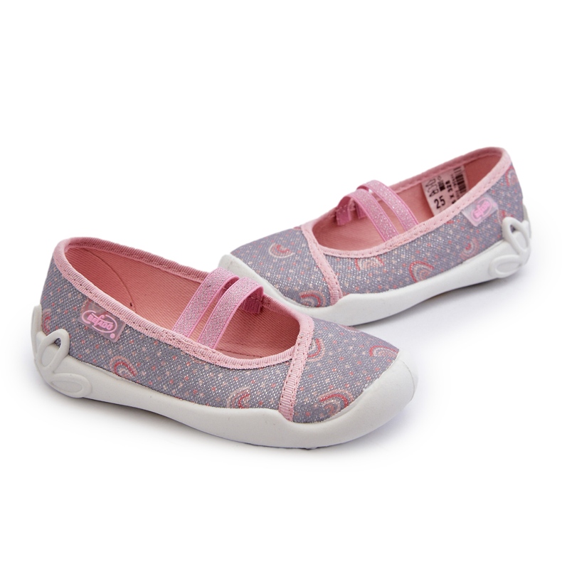 Befado Patterned Ballerina Slippers 116X328 Gray and Pink
