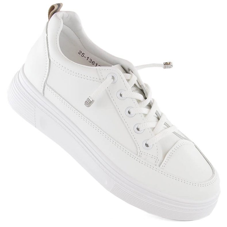 Women's white slip-on sports shoes Vinceza 13613