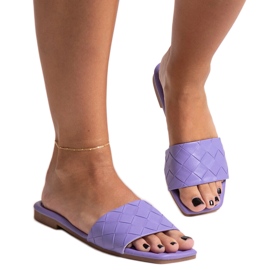 Purple flip-flops with a quilted Hakimi insole