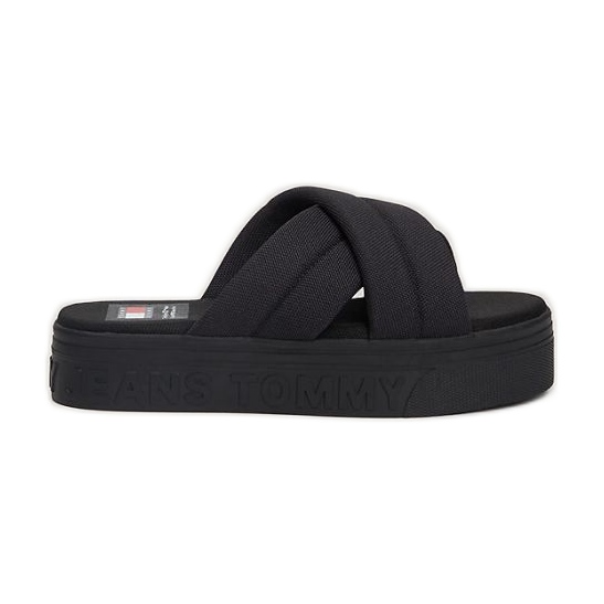Tommy Hilfiger Lettering Flatform Sandal EN0EN02465BDS black