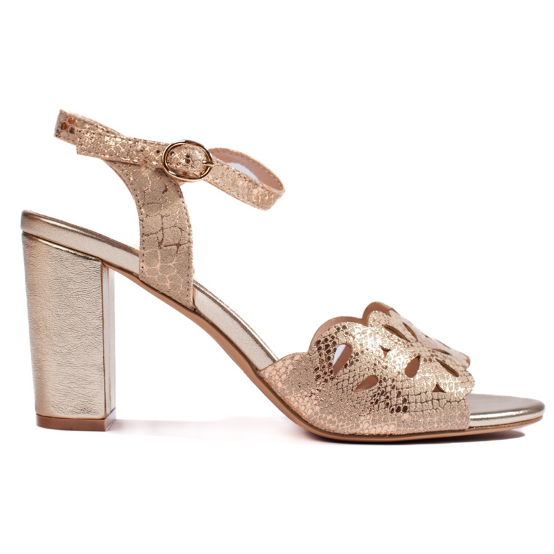 Sergio Leone Gold openwork high-heeled sandals by Serio Leone golden