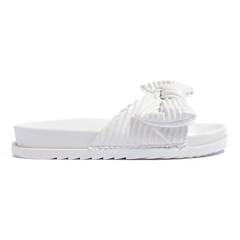 White flip-flops with a thick sole White flip-flops with a thick sole