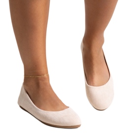 Light beige ballet flats made of Jala eco suede