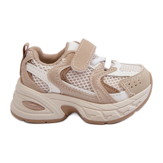 Children's Sports Shoes Sneakers with Velcro, Beige Rulagia