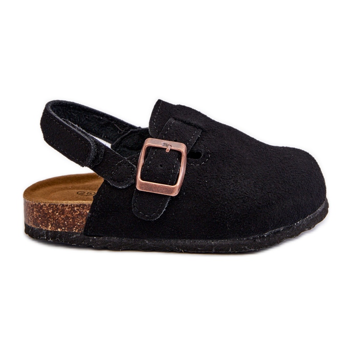 Children's flip-flops on a cork platform, Black Vulagia Children's flip-flops on a cork platform, Black Vulagia
