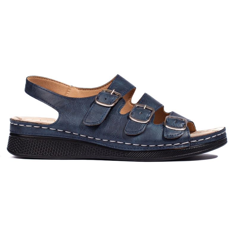 Women's navy blue sandals with buckles Women's navy blue sandals with buckles