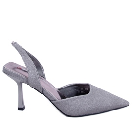 Dolls Black open heel stiletto pumps