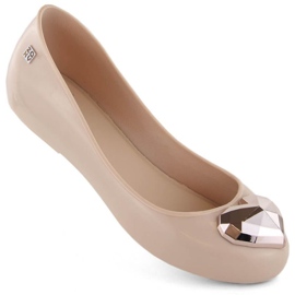 Comfortable, scented ballet flats by Zaxy W INT2007A nude beige