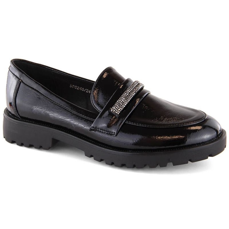 Lacquered shoes with zircons Filippo W PAW545, black
