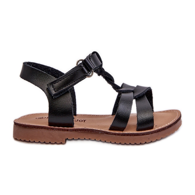 Children s sandals with Velcro fastening Black Sarniema