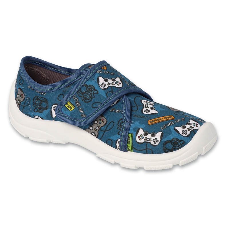 Befado children's slippers with velcro 974X567, blue applications