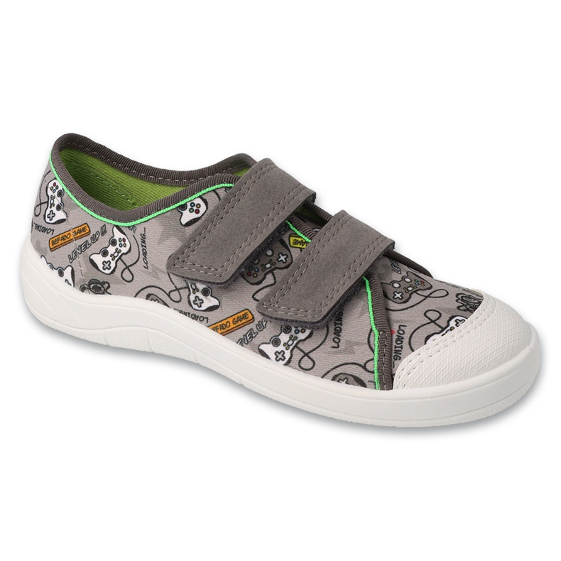 Befado children's slippers with Velcro 772X009, gray with patterns grey