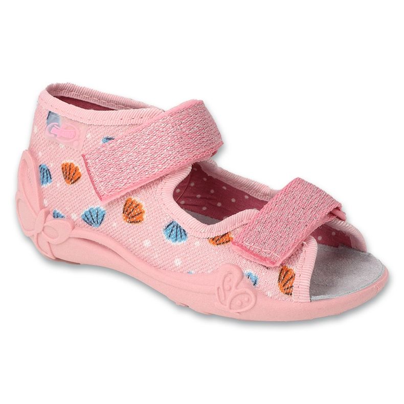 Befado children's sandals 342P058, pink with shells