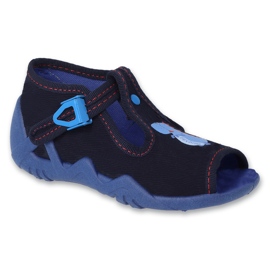 Befado children's slippers with a clasp 217P123, navy blue