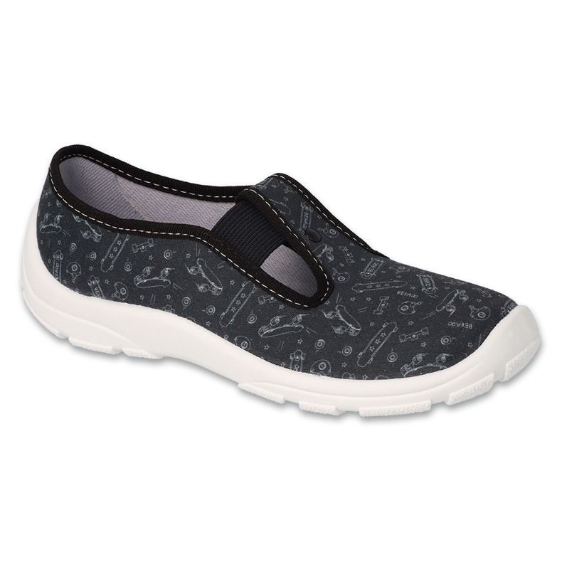 Befado children's slippers 975Y185 black with gray applications
