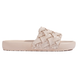 Women's beige braided slippers Women's beige braided slippers