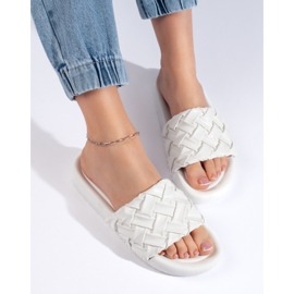 Women's white braided slippers Women's white braided slippers