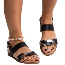 Black sandals made of Maxima eco leather