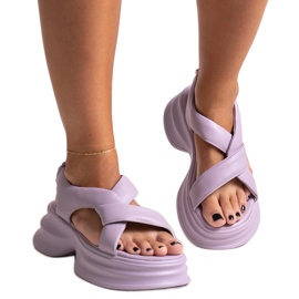 Purple leather sandals GOE NN2N4103